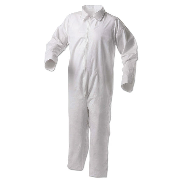 KleenGuard™ A35 Liquid and Particle Protection Coveralls, Zipper Front, 3X-Large, White, 25/Carton (KCC38921) Case of 25