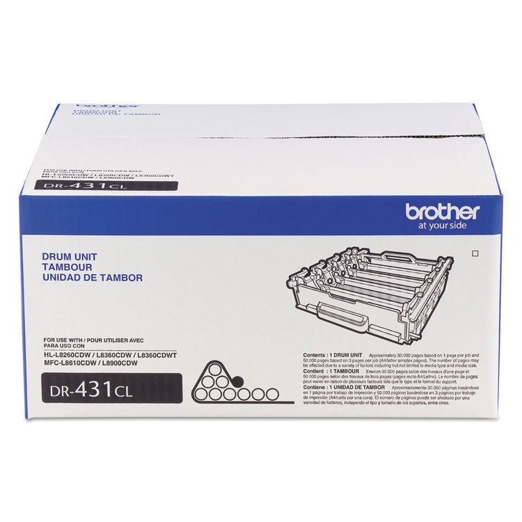 Brother DR431CL Drum Unit, 30,000 Page-Yield, Black/Cyan/Magenta/Yellow (BRTDR431CL) Each