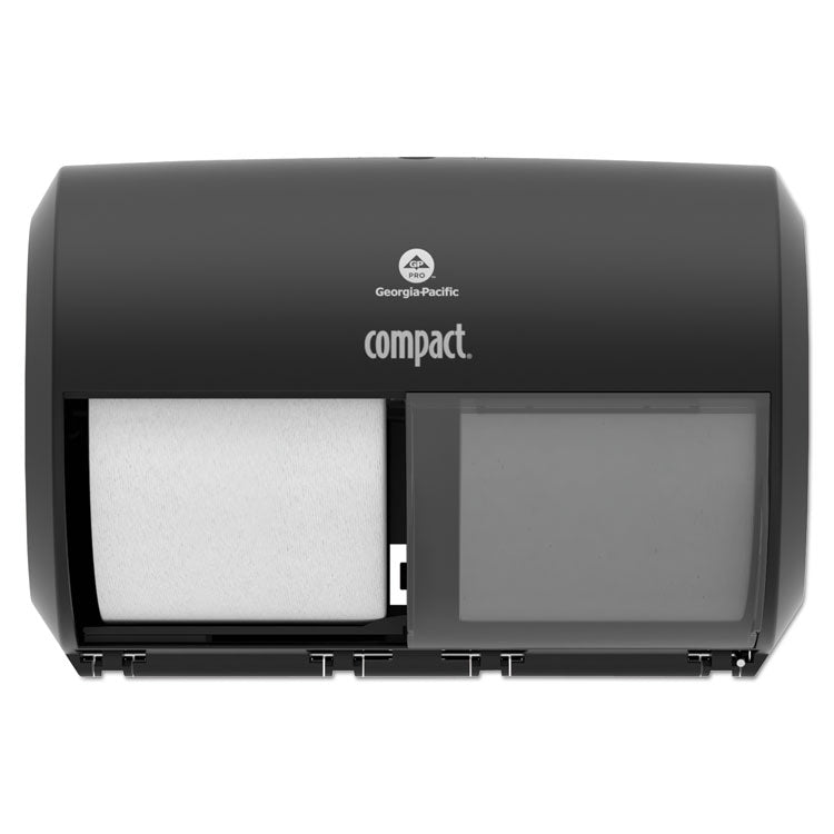 Georgia Pacific® Professional Compact Coreless Side-by-Side 2-Roll Tissue Dispenser, 11.5 x 7.63 x 8, Black (GPC56784A)