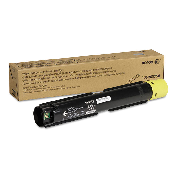 Xerox® 106R03758 High-Yield Toner, 10,100 Page-Yield, Yellow (XER106R03758) Each