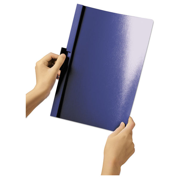 Durable® DuraClip Report Cover with Clip Fastener, 8.5 x 11, Clear/Navy, 25/Box (DBL221428)