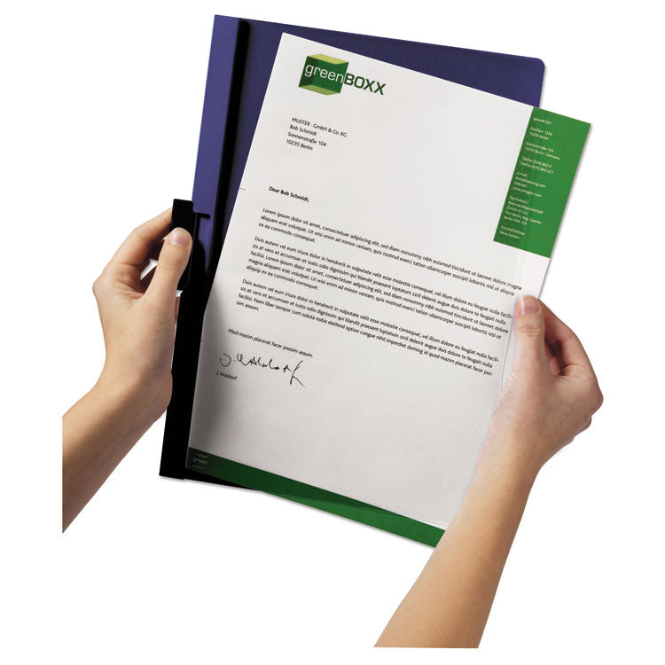 Durable® DuraClip Report Cover, Clip Fastener, 8.5 x 11, Clear/Black, 25/Box (DBL220301) Box of 25