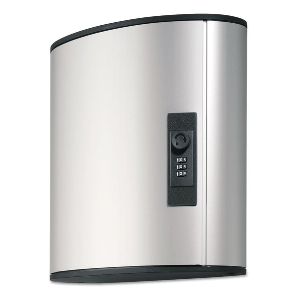 Durable Locking Key Cabinet, 36-Key, Brushed Aluminum, Silver, 11 3/4 x 4 5/8 x 11 (DBL196623) Each