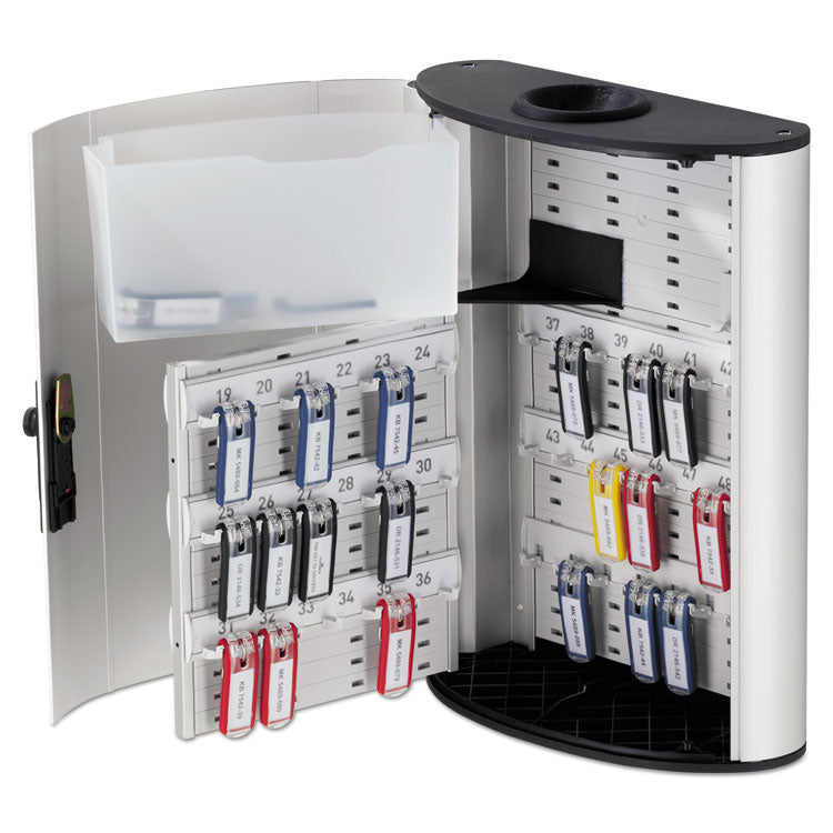 Durable® Key Box Plus, 54-Key, Brushed Aluminum, Silver, 11.75 x 4.63 x 15.75 (DBL196823) Each