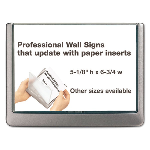 Durable® Click Sign Holder For Interior Walls, 6.75 x 0.63 x 5.13, Gray (DBL497737)