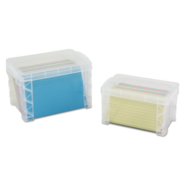 Advantus Super Stacker Storage Boxes, Holds 500 4 x 6 Cards, 7.25 x 5 x 4.75, Plastic, Clear (AVT40305)