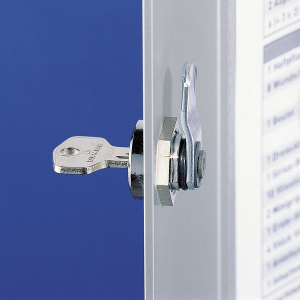 Durable® Locking Key Cabinet, 36-Key, Brushed Aluminum, Silver, 11.75 x 4.63 x 11 (DBL195223)