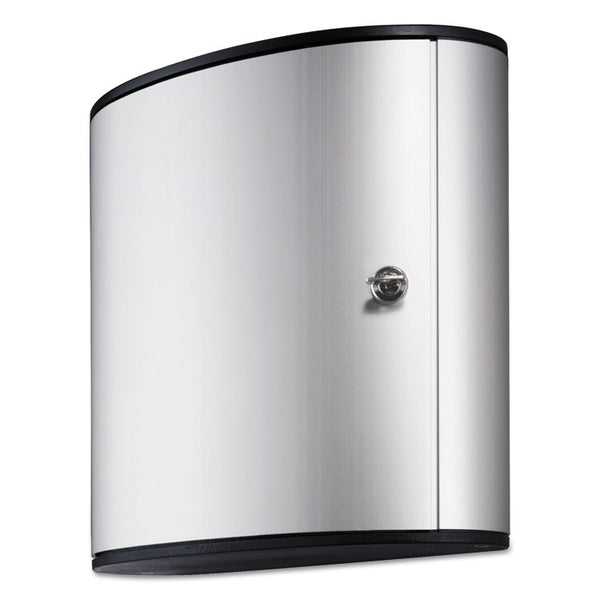 Durable® Locking Key Cabinet, 36-Key, Brushed Aluminum, Silver, 11.75 x 4.63 x 11 (DBL195223) Each