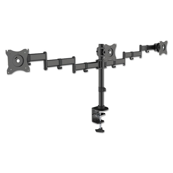 Kantek Articulating Triple Monitor Arms, For 13" to 27" Monitors, 360 deg Rotation, 45 deg Tilt, 180 deg Pan, Black, Supports 18 lb (KTKMA230) Each