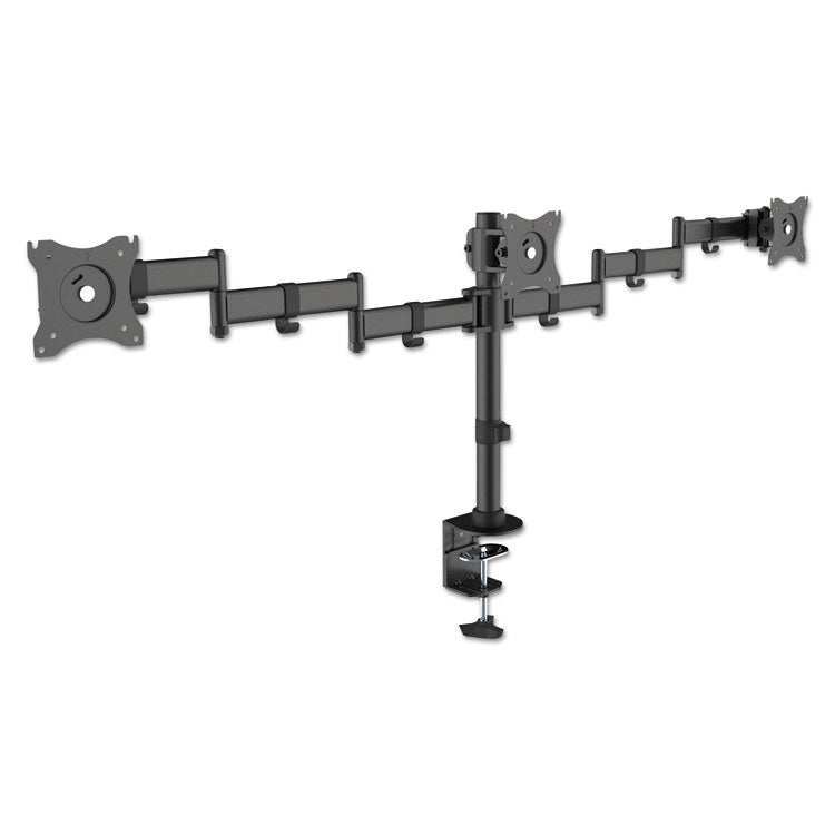 Kantek Articulating Triple Monitor Arms, For 13" to 27" Monitors, 360 deg Rotation, 45 deg Tilt, 180 deg Pan, Black, Supports 18 lb (KTKMA230) Each