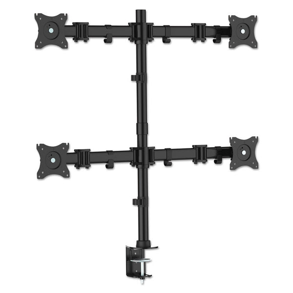 Kantek Articulating Quad Monitor Arms, For 13" to 27" Monitors, 360 deg Rotation, 45 deg Tilt, 180 deg Pan, Black, Supports 18 lb (KTKMA240) Each