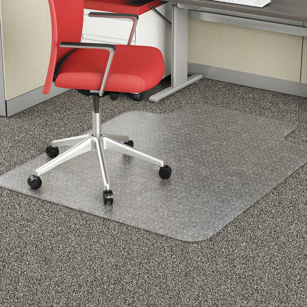 Alera® Occasional Use Studded Chair Mat for Flat Pile Carpet, 45 x 53, Wide Lipped, Clear (ALEMAT4553CFPL)