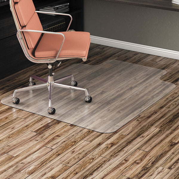 Alera® All Day Use Non-Studded Chair Mat for Hard Floors, 36 x 48, Lipped, Clear (ALEMAT3648HFL)