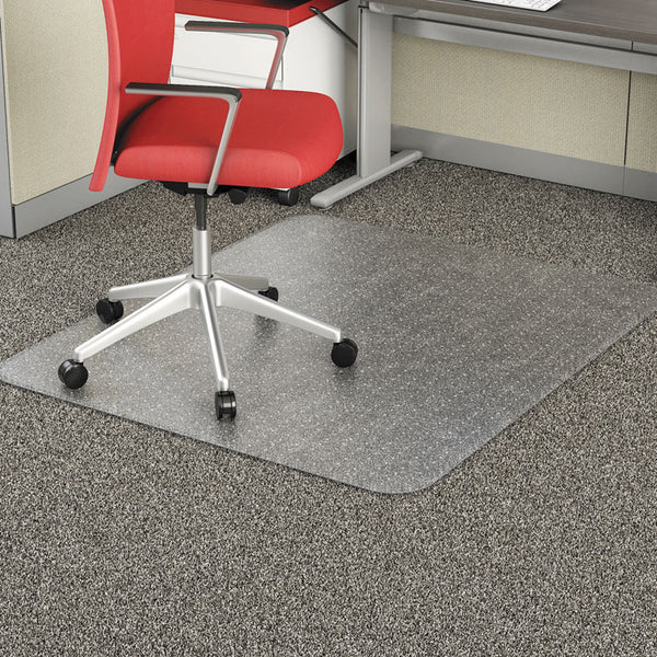Alera® Occasional Use Studded Chair Mat for Flat Pile Carpet, 46 x 60, Rectangular, Clear (ALEMAT4660CFPR)