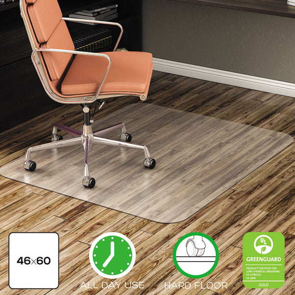 Alera® All Day Use Non-Studded Chair Mat for Hard Floors, 46 x 60, Rectangular, Clear (ALEMAT4660HFR)