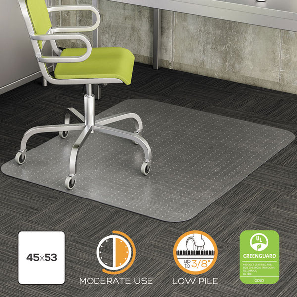 deflecto® DuraMat Moderate Use Chair Mat for Low Pile Carpet, 36 x 48, Rectangular, Clear (DEFCM13142)