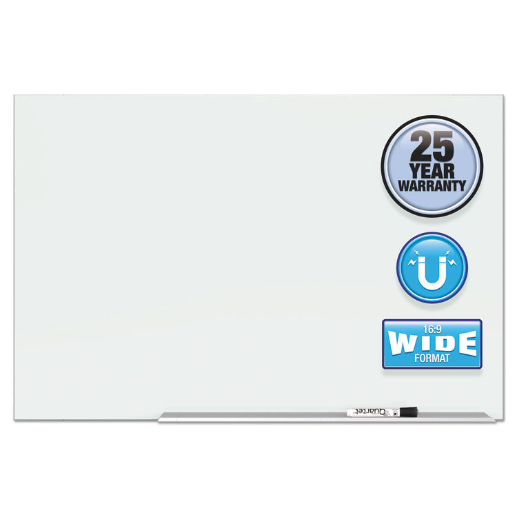 Quartet® Element Framed Magnetic Glass Dry-Erase Boards, 74 x 42, White Surface, Silver Aluminum Frame (QRTG7442E) Each