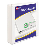 Avery® TouchGuard Protection Heavy-Duty View Binders with Slant Rings, 3 Rings, 1.5" Capacity, 11 x 8.5, White (AVE17142)