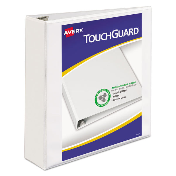 Avery® TouchGuard Protection Heavy-Duty View Binders with Slant Rings, 3 Rings, 2" Capacity, 11 x 8.5, White (AVE17143)