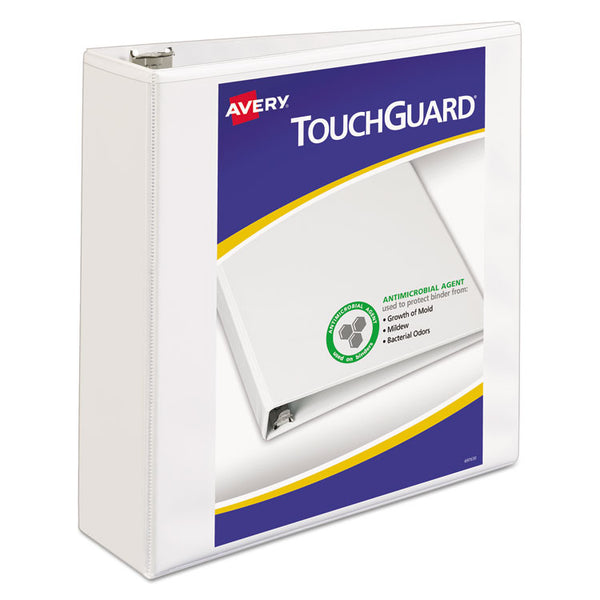 Avery® TouchGuard Protection Heavy-Duty View Binders with Slant Rings, 3 Rings, 3" Capacity, 11 x 8.5, White (AVE17144)