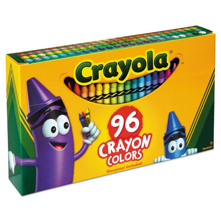 Crayola® Classic Color Crayons in Flip-Top Pack with Sharpener, 96 Colors/Pack (CYO520096)