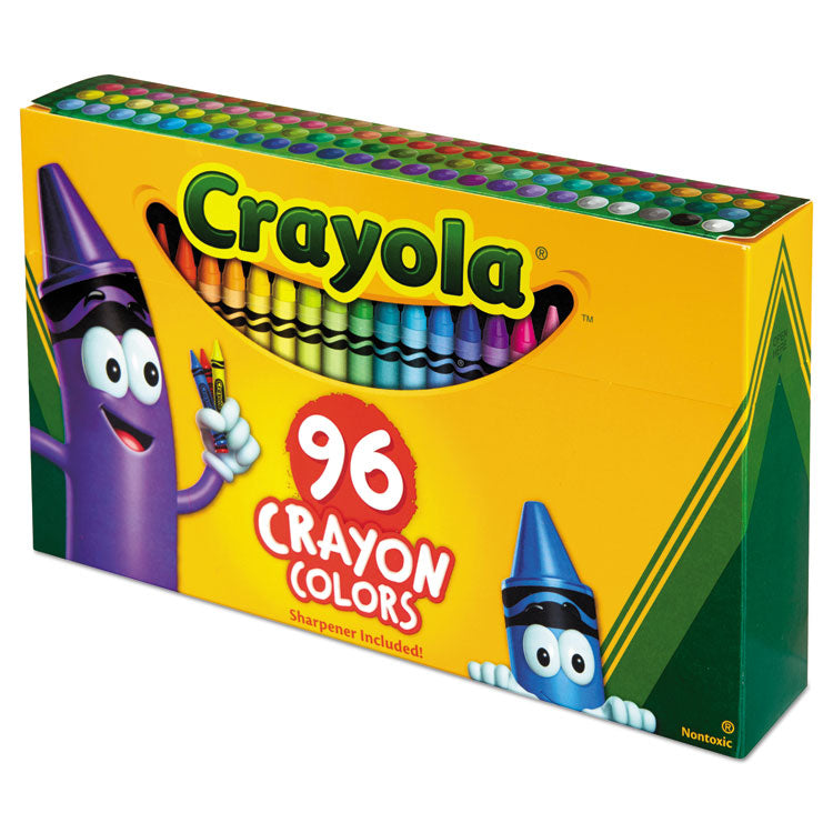 Crayola® Classic Color Crayons in Flip-Top Pack with Sharpener, 96 Colors/Pack (CYO520096)