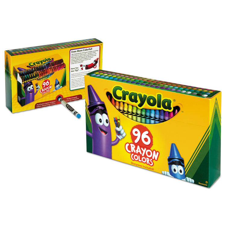 Crayola® Classic Color Crayons in Flip-Top Pack with Sharpener, 96 Colors/Pack (CYO520096)