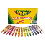 Crayola® Large Crayons, Lift Lid Box, 16 Colors/Box (CYO520336) Box of 16