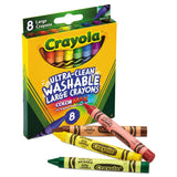 Crayola® Ultra-Clean Washable Crayons, Large, 8 Colors/Box (CYO523280) Box of 8