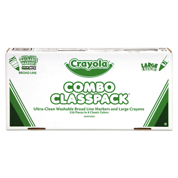 Crayola® Crayon and Ultra-Clean Washable Marker Classpack, 8 Colors, 128 Each Crayons/Markers, 256/Box (CYO523348) Box of 256