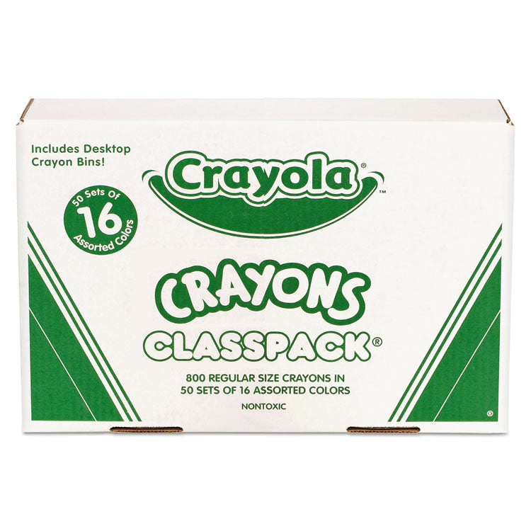 Crayola® Classpack Regular Crayons, 16 Colors, 800/Box (CYO528016) Box of 800