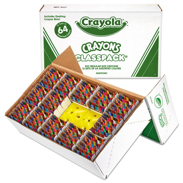 Crayola® Classpack Regular Crayons, Assorted, 13 Caddies, 832/Box (CYO528019) Box of 832