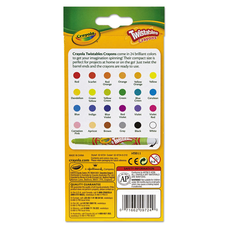 Crayola® Twistables Mini Crayons, 24 Colors/Pack (CYO529724)