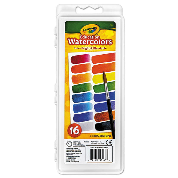 Crayola Watercolors, 16 Assorted Colors (CYO530160) Each