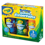 Crayola® Washable Fingerpaint Pack, 3 Assorted Bright Colors, 8 oz Tube, 3/Box (CYO551311) Each