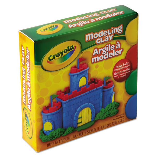 Crayola® Modeling Clay Assortment, 4 oz of Each Color Blue/Green/Red/Yellow, 1 lb (CYO570300) Each