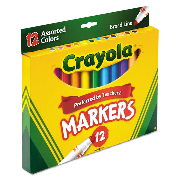 Crayola® Non-Washable Marker, Broad Bullet Tip, Assorted Classic Colors, Dozen (CYO587712) Pack of 12