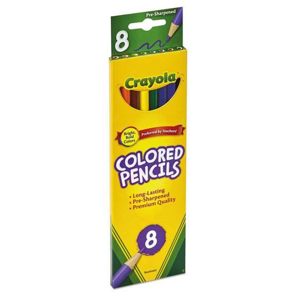 Crayola® Long-Length Colored Pencil Set, 3.3 mm, 2B, Assorted Lead and Barrel Colors, 8/Pack (CYO684008) 1 Pack of 8