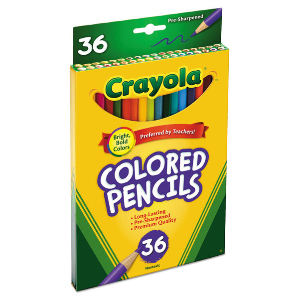 Crayola® Short-Length Colored Pencil Set, 3.3 mm, 2B, Assorted Lead and Barrel Colors, 36/Pack (CYO684036) Pack of 35