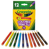 Crayola® Short-Length Colored Pencil Set, 3.3 mm, 2B, Assorted Lead and Barrel Colors, Dozen (CYO684112) Pack of 12