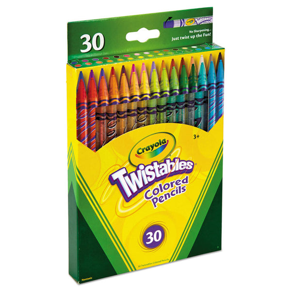 Crayola® Twistables Colored Pencils, 2 mm, 2B, Assorted Lead and Barrel Colors, 30/Pack (CYO687409) Pack of 30