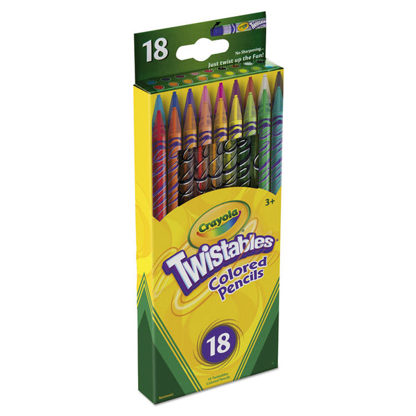 Crayola Twistables Colored Pencils,18 Assorted Colors/Pack (CYO687418) Pack of 18