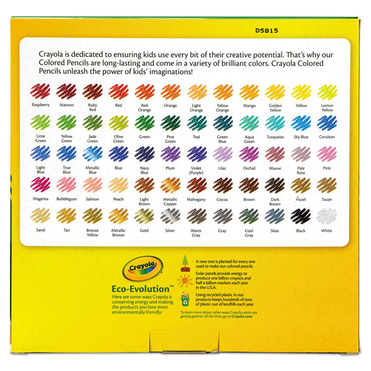 Crayola® Long-Length Colored Pencil Set, 3.3 mm, 2B, Assorted Lead and Barrel Colors, 100/Pack (CYO688100) Set of 100