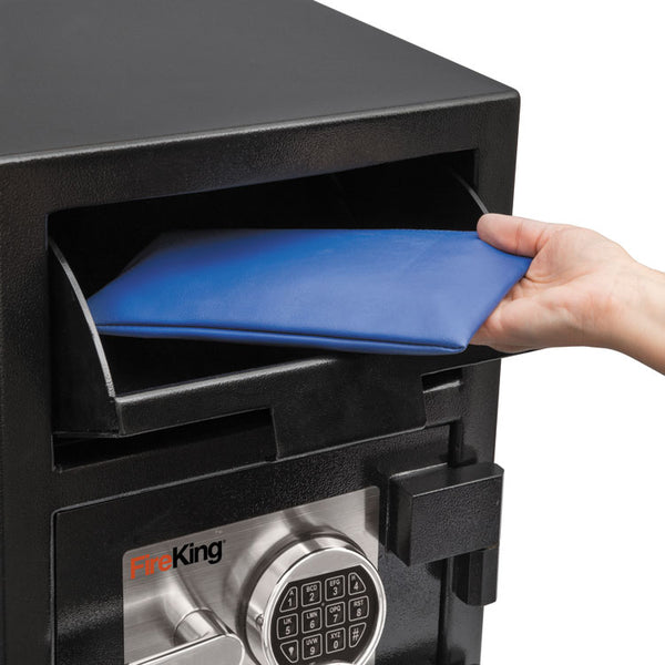 FireKing® Depository Security Safe, 2.72 cu ft, 24w x 13.4d x 10.83h, Black (FIRSB2414BLEL) Each