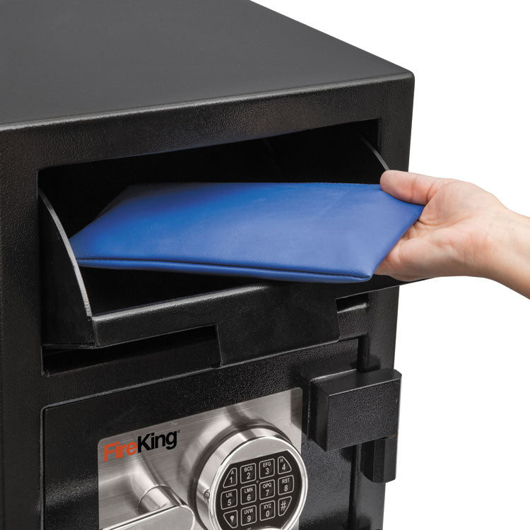 FireKing® Depository Security Safe, 2.72 cu ft, 24w x 13.4d x 10.83h, Black (FIRSB2414BLEL) Each
