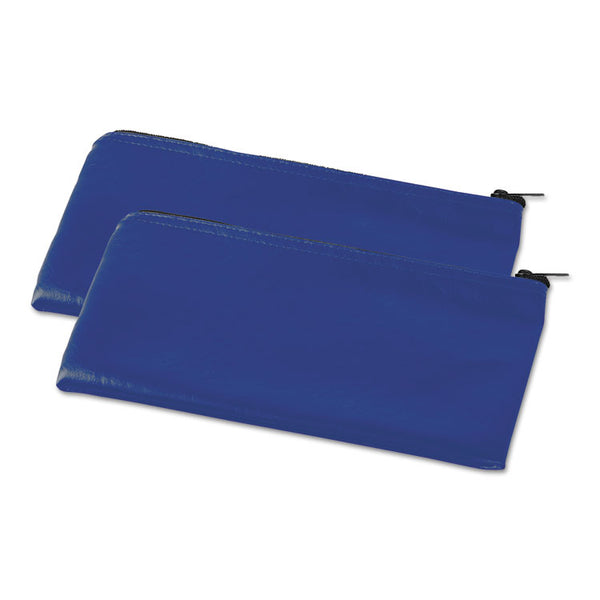 Universal® Zippered Wallets/Cases, Leatherette PU, 11 x 6, Blue, 2/Pack (UNV69020)