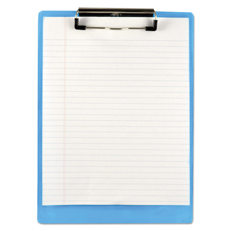 Saunders Recycled Plastic Clipboard, 0.5" Clip Capacity, Holds 8.5 x 11 Sheets, Ice Blue (SAU00439) Each