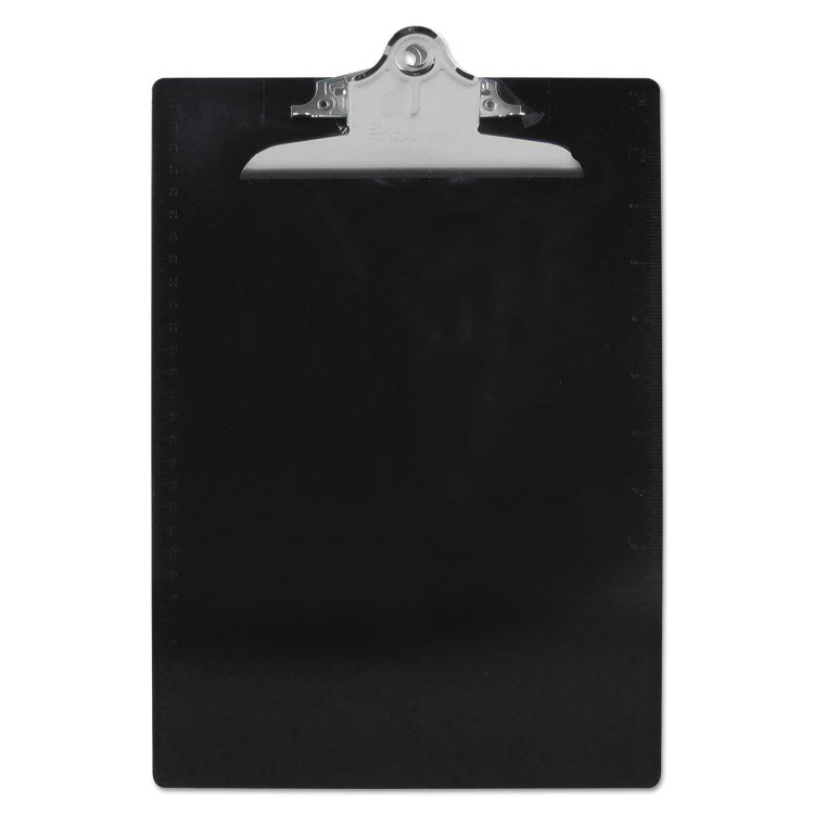 Saunders Recycled Plastic Clipboard with Ruler Edge, 1" Clip Capacity, Holds 8.5 x 11 Sheets, Black (SAU21603) Each