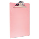 Saunders Recycled Plastic Clipboard with Ruler Edge, 1" Clip Capacity, Holds 8.5 x 11 Sheets, Pink (SAU21800) Each