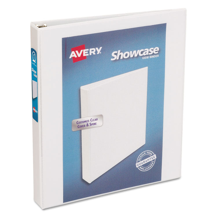 Avery® Showcase Economy View Binder with Round Rings, 3 Rings, 1" Capacity, 11 x 8.5, White (AVE19601) Each